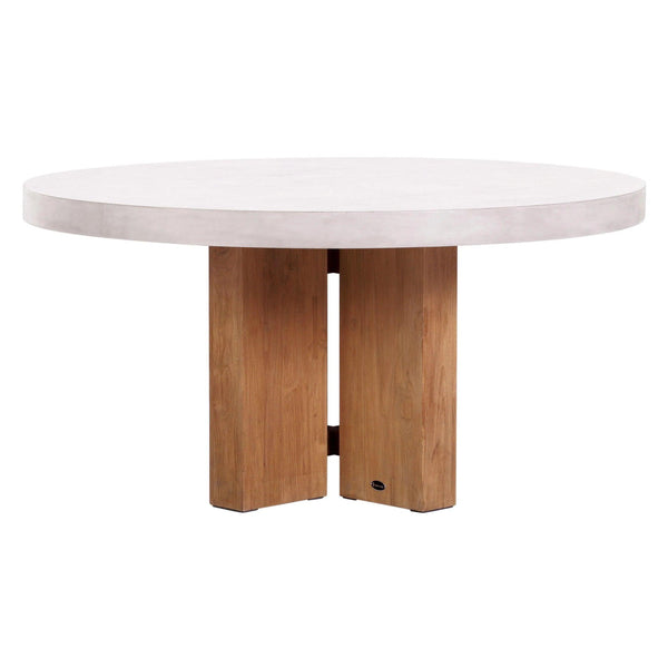 Java Teak and Concrete Dining Table - Ivory White Outdoor Dining Table Outdoor Dining Tables LOOMLAN By Seasonal Living