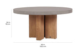 Java Teak and Concrete Dining Table - Slate Gray Outdoor Dining Table Outdoor Dining Tables LOOMLAN By Seasonal Living