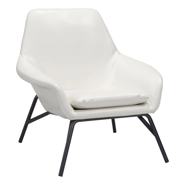 Javier Accent Chair White Accent Chairs LOOMLAN By Zuo Modern