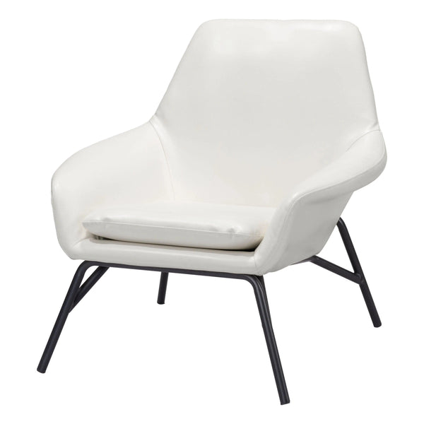 Javier Accent Chair White Accent Chairs LOOMLAN By Zuo Modern