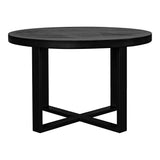 Jedrik Concrete and Steel Round Outdoor Dining Table Outdoor Dining Tables LOOMLAN By Moe's Home