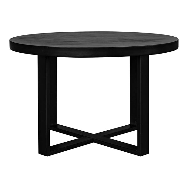 Jedrik Concrete and Steel Round Outdoor Dining Table Outdoor Dining Tables LOOMLAN By Moe's Home