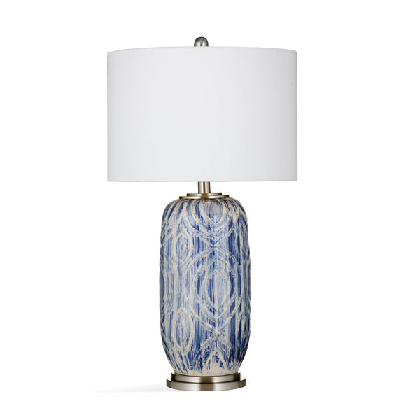 Jeers Ceramic and Metal Blue Table Lamp Table Lamps LOOMLAN By Bassett Mirror
