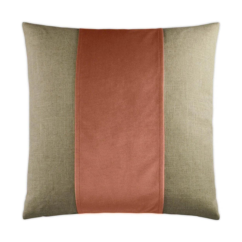 Jefferson Blush Band / Ribbon Blush Large Throw Pillow With Insert Throw Pillows LOOMLAN By D.V. Kap