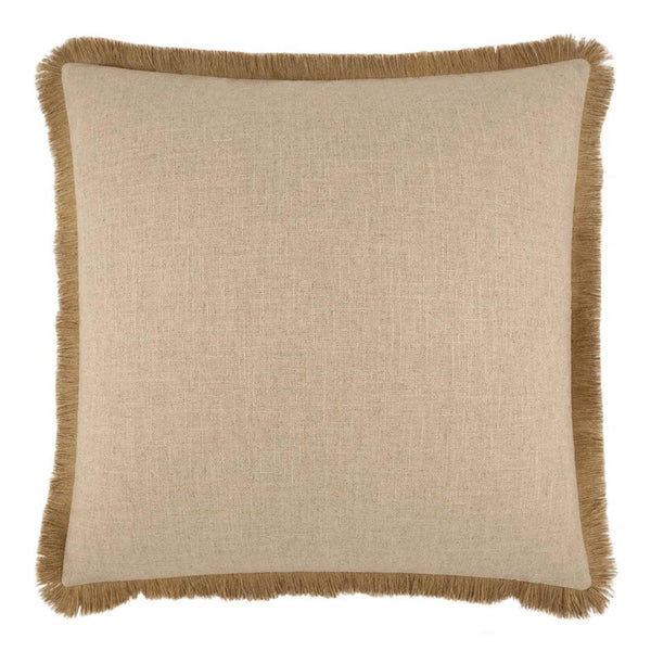 Jefferson Fringe Brown Throw Pillow With Insert Throw Pillows LOOMLAN By D.V. Kap