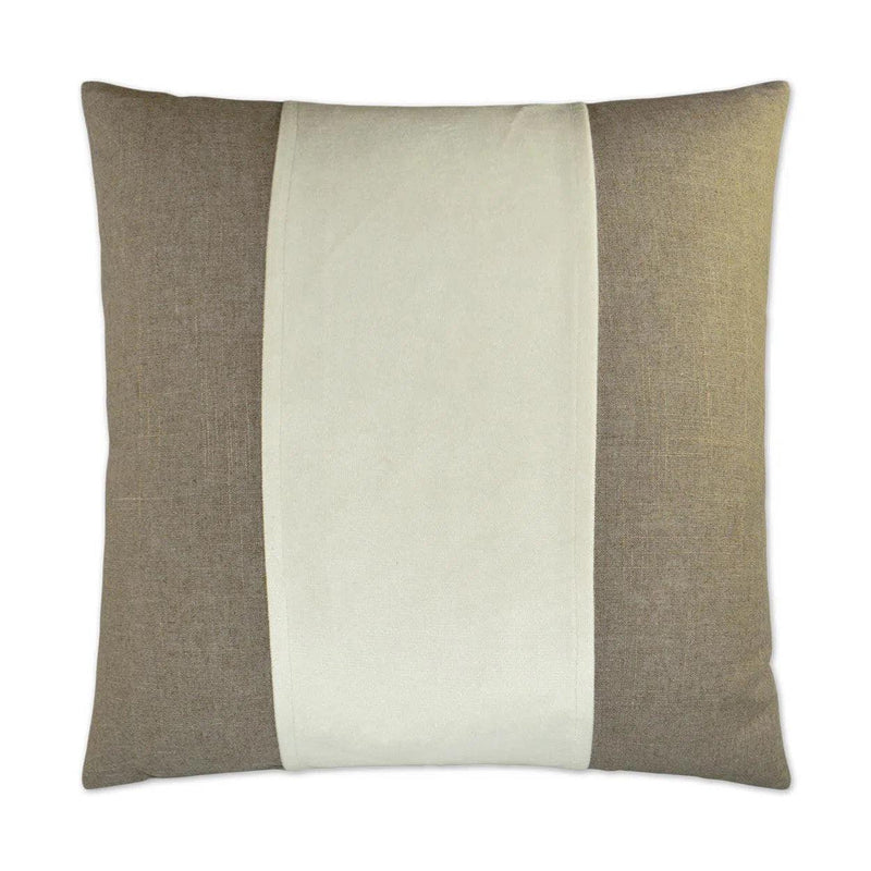 Jefferson Ivory Band / Ribbon Ivory Large Throw Pillow With Insert Throw Pillows LOOMLAN By D.V. Kap