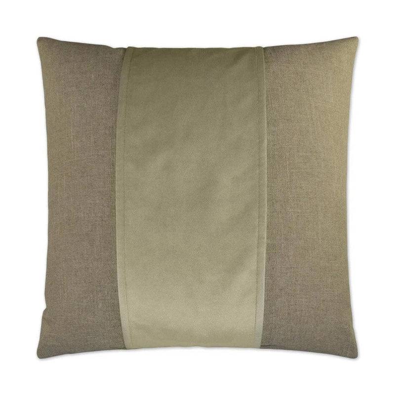 Jefferson Linen Band Tan Taupe Large Throw Pillow With Insert Throw Pillows LOOMLAN By D.V. Kap