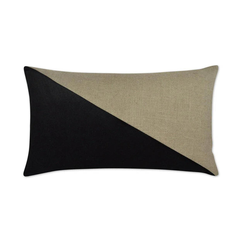 Jefferson Lumbar Black Color block Black Large Throw Pillow With Insert Throw Pillows LOOMLAN By D.V. Kap