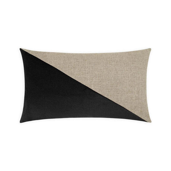 Jefferson Lumbar Black Throw Pillow With Insert Throw Pillows LOOMLAN By D.V. Kap