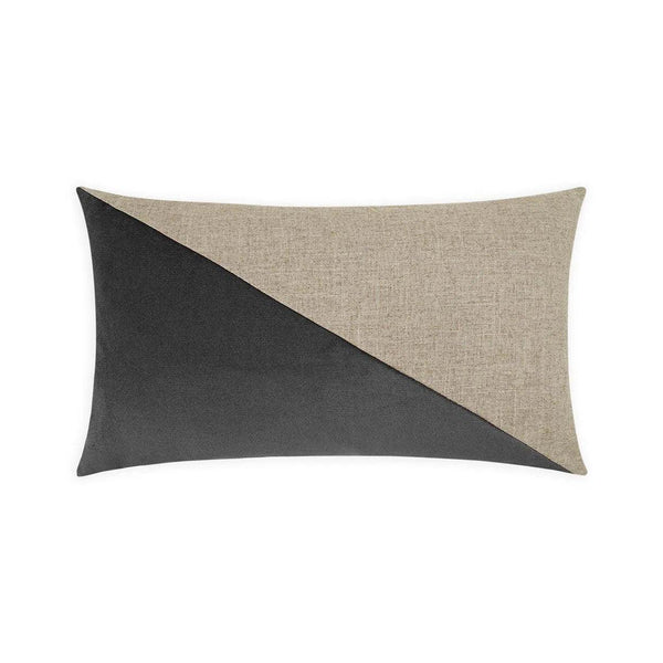 Jefferson Lumbar Charcoal Grey Throw Pillow With Insert Throw Pillows LOOMLAN By D.V. Kap