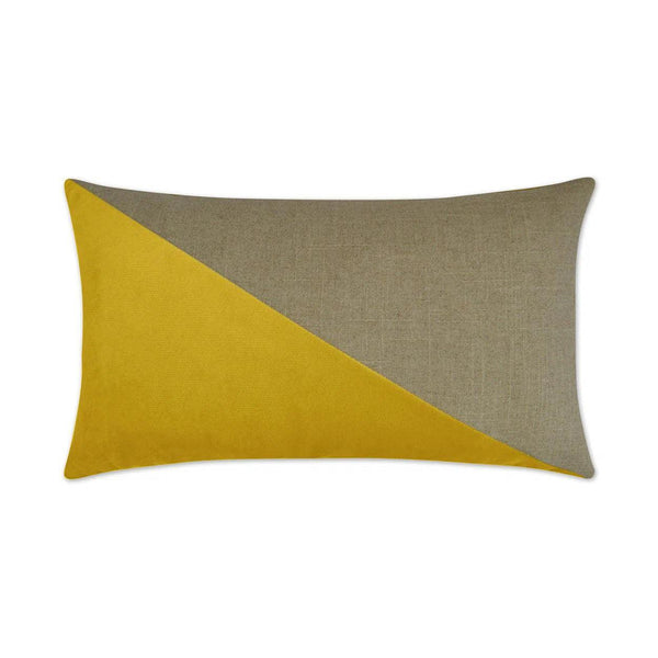 Jefferson Lumbar Curry Color block Chartreuse Large Throw Pillow With Insert Throw Pillows LOOMLAN By D.V. Kap