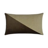 Jefferson Lumbar Espresso Color block Brown Large Throw Pillow With Insert Throw Pillows LOOMLAN By D.V. Kap