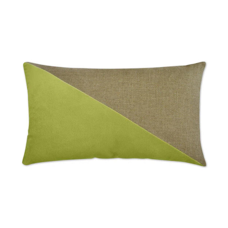 Jefferson Lumbar Lime Color block Green Large Throw Pillow With Insert Throw Pillows LOOMLAN By D.V. Kap