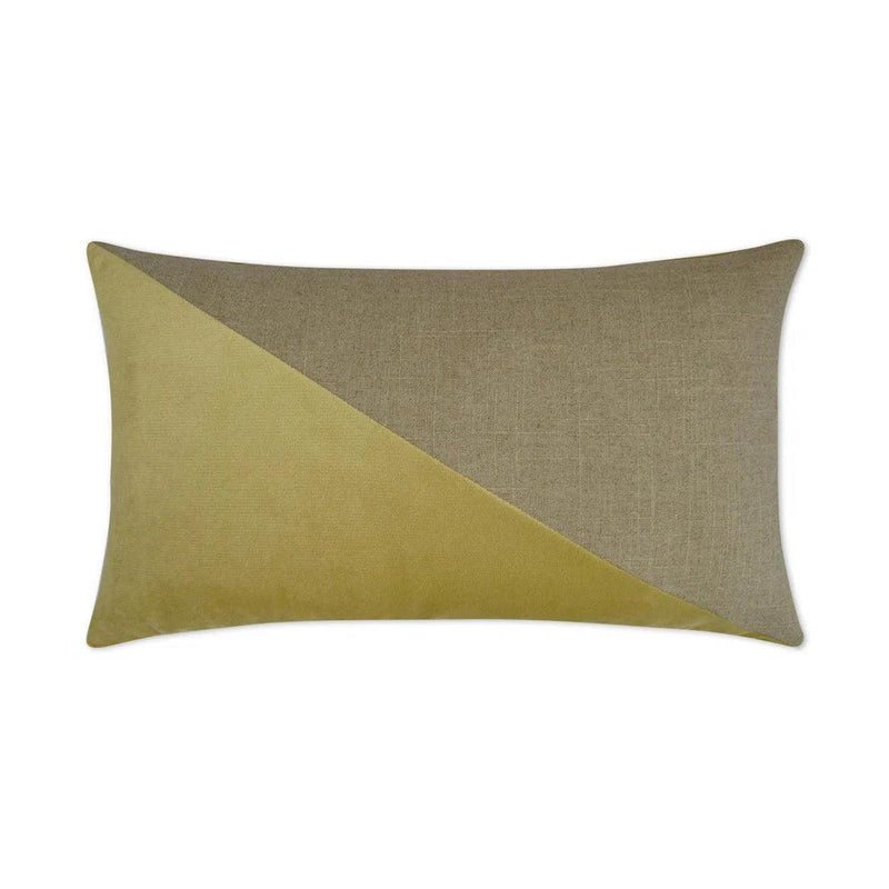 Jefferson Lumbar Maize Color block Tan Taupe Large Throw Pillow With Insert Throw Pillows LOOMLAN By D.V. Kap