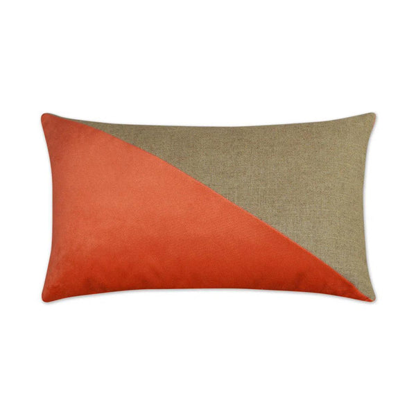 Jefferson Lumbar Mango Color block Orange Large Throw Pillow With Insert Throw Pillows LOOMLAN By D.V. Kap