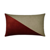 Jefferson Lumbar Sangria Color block Red Large Throw Pillow With Insert Throw Pillows LOOMLAN By D.V. Kap