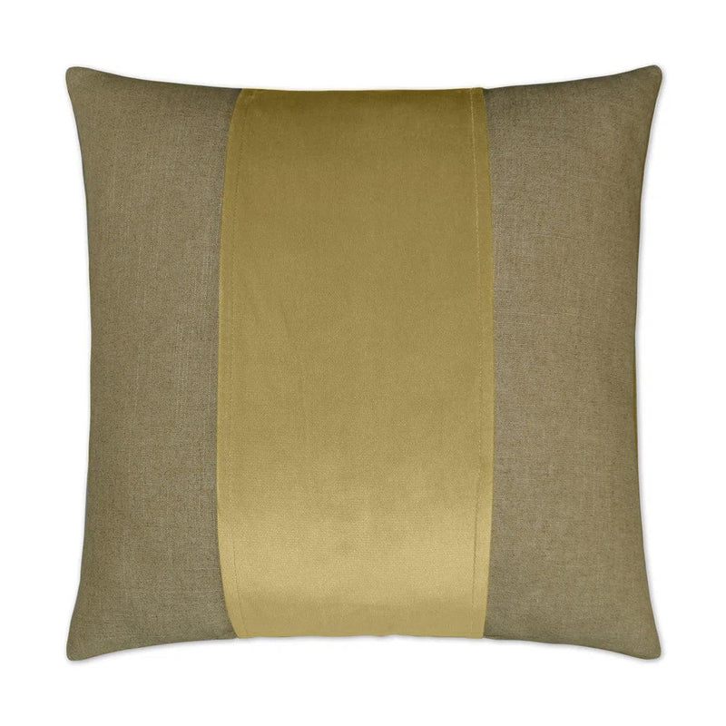 Jefferson Maize Band Tan Taupe Large Throw Pillow With Insert Throw Pillows LOOMLAN By D.V. Kap