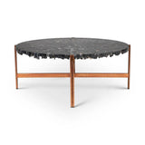 Jenna Natural Dark Petrified Wooden Round Coffee Table Coffee Tables LOOMLAN By Urbia