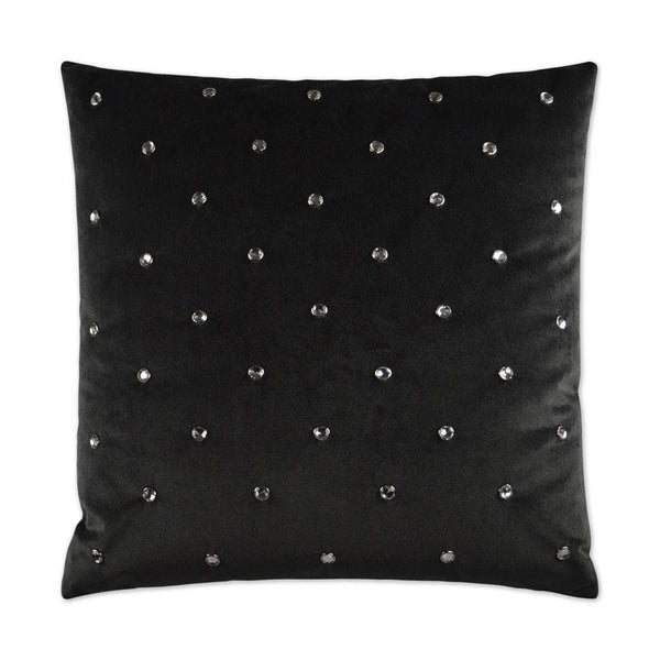 Jewels Charcoal Black Throw Pillow With Insert Throw Pillows LOOMLAN By D.V. Kap