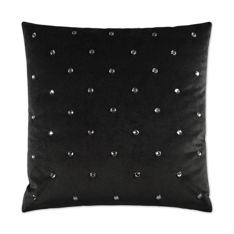 Jewels Charcoal Black Throw Pillow With Insert Throw Pillows LOOMLAN By D.V. Kap