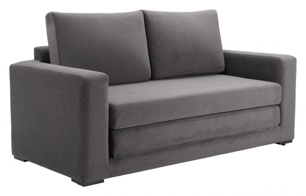 Jide Wood Grey Sleeper Sofa Sofas & Loveseats LOOMLAN By Zuo Modern