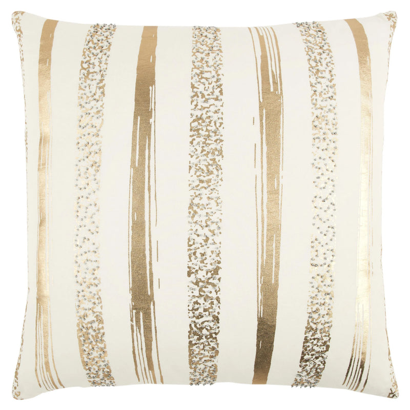 Jill Silver Or Gold Metallic Throw Pillow Throw Pillows LOOMLAN By LOOMLAN