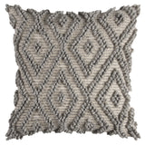 Jin Diamond Gray Throw Pillow With Down Insert Throw Pillows LOOMLAN By LOOMLAN