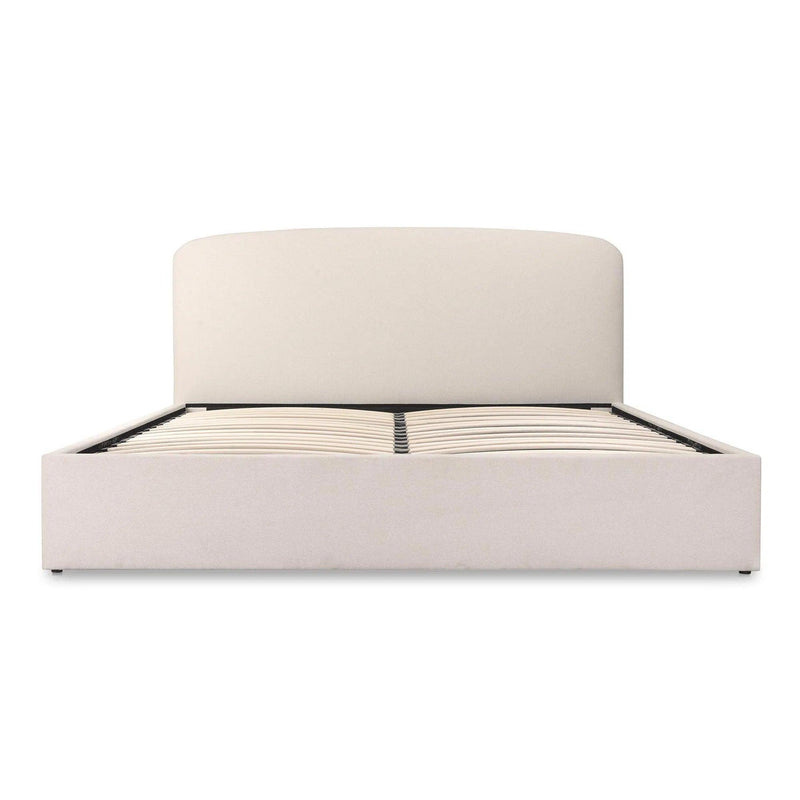 Joan Performance Upholstered Ivory Bed With Storage Beds LOOMLAN By Moe's Home