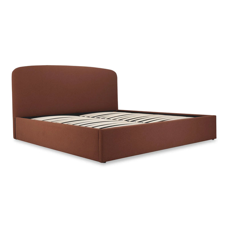 Joan Uphosltered Brown Rust Bed FrameWith Storage Beds LOOMLAN By Moe's Home