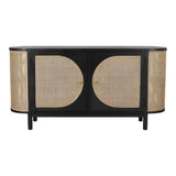 Joelle Cabinet Black / Natural Sideboards LOOMLAN By Artesia