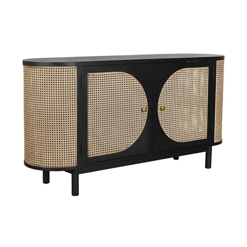 Joelle Cabinet Black / Natural Sideboards LOOMLAN By Artesia