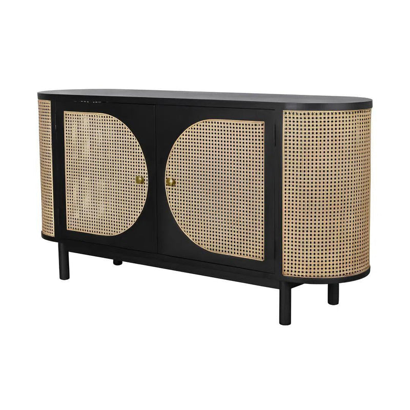 Joelle Cabinet Black / Natural Sideboards LOOMLAN By Artesia