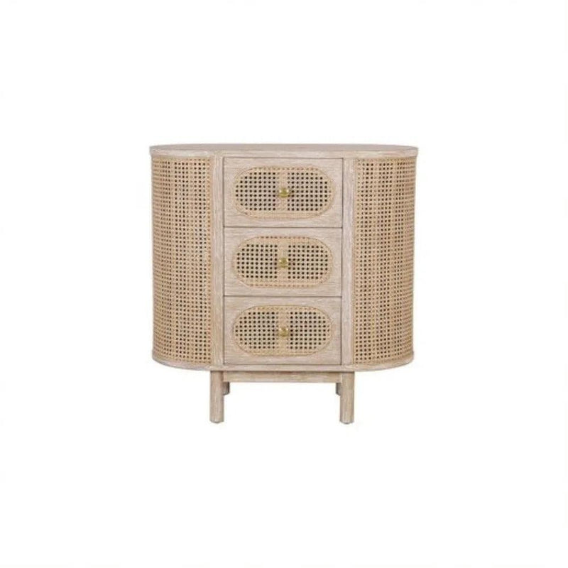 Joelle Natural Rattan Nightstand Bedside Table Nightstands LOOMLAN By Artesia