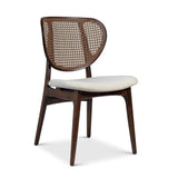 Joelma Boucle Upholstered Cane Armless Side Chair Dining Chairs LOOMLAN By Urbia