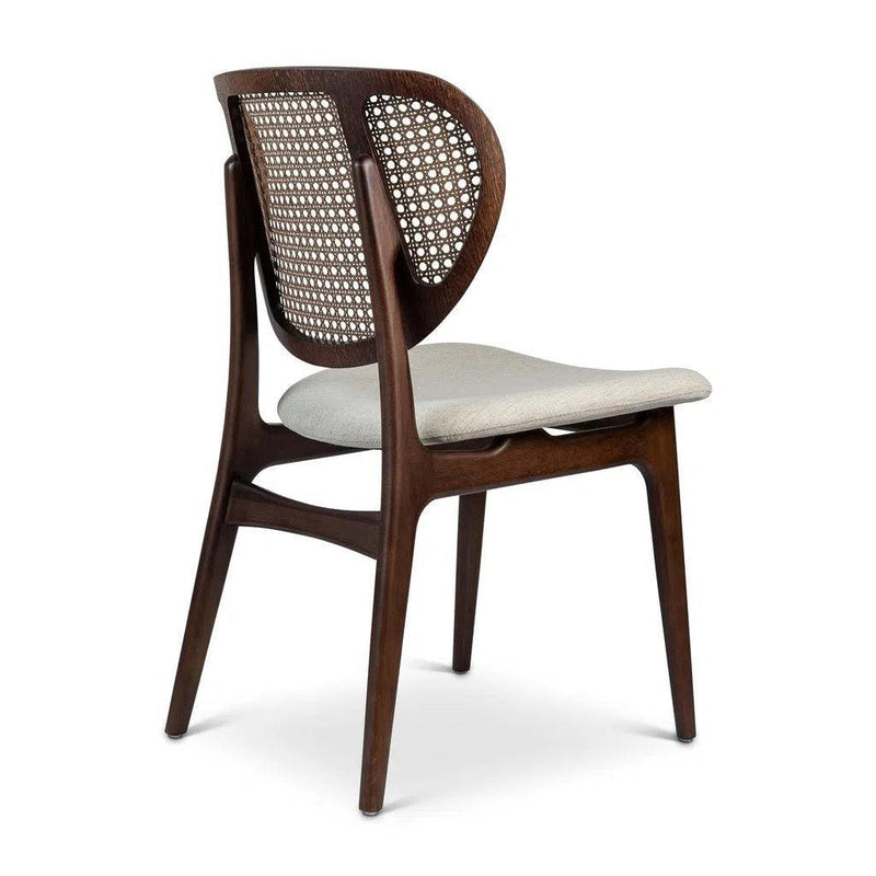 Joelma Boucle Upholstered Cane Armless Side Chair Dining Chairs LOOMLAN By Urbia