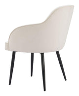 Jolie Wood and Steel Ivory Dining Arm Chair (Set of 2) Dining Chairs LOOMLAN By Zuo Modern