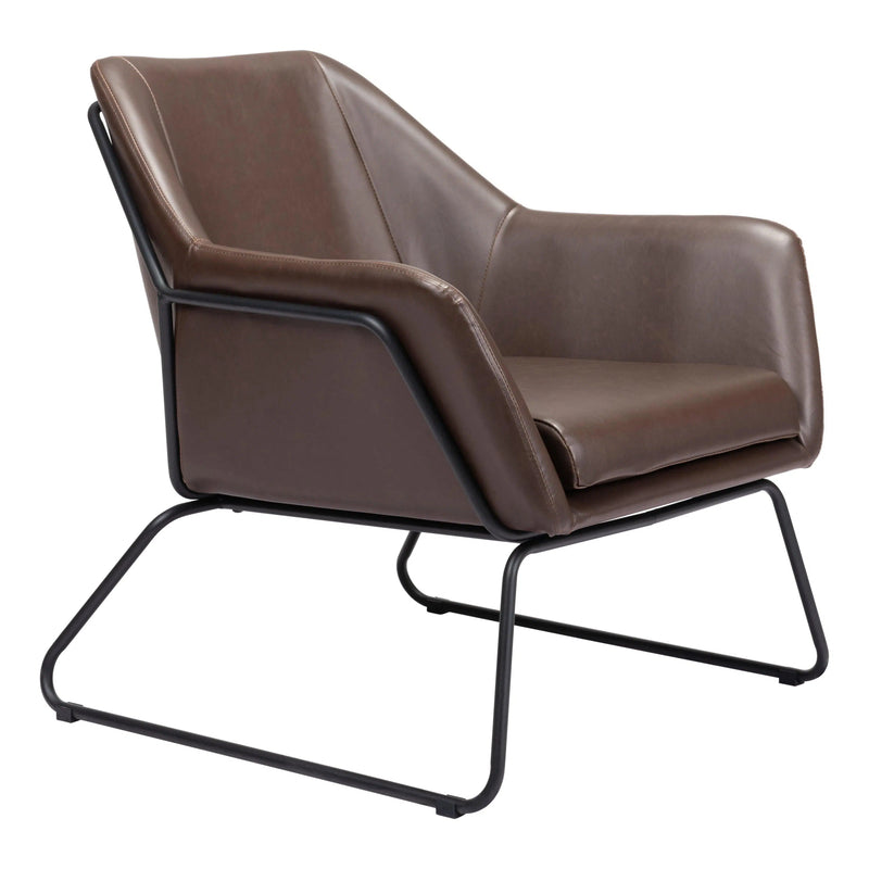 Jose Accent Chair Brown Accent Chairs LOOMLAN By Zuo Modern