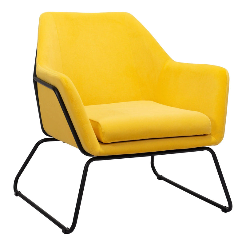 Jose Accent Chair Yellow Accent Chairs LOOMLAN By Zuo Modern