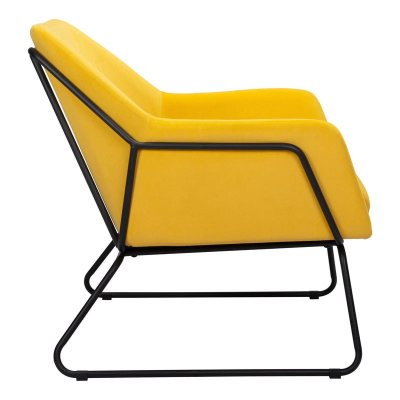 Jose Accent Chair Yellow Accent Chairs LOOMLAN By Zuo Modern