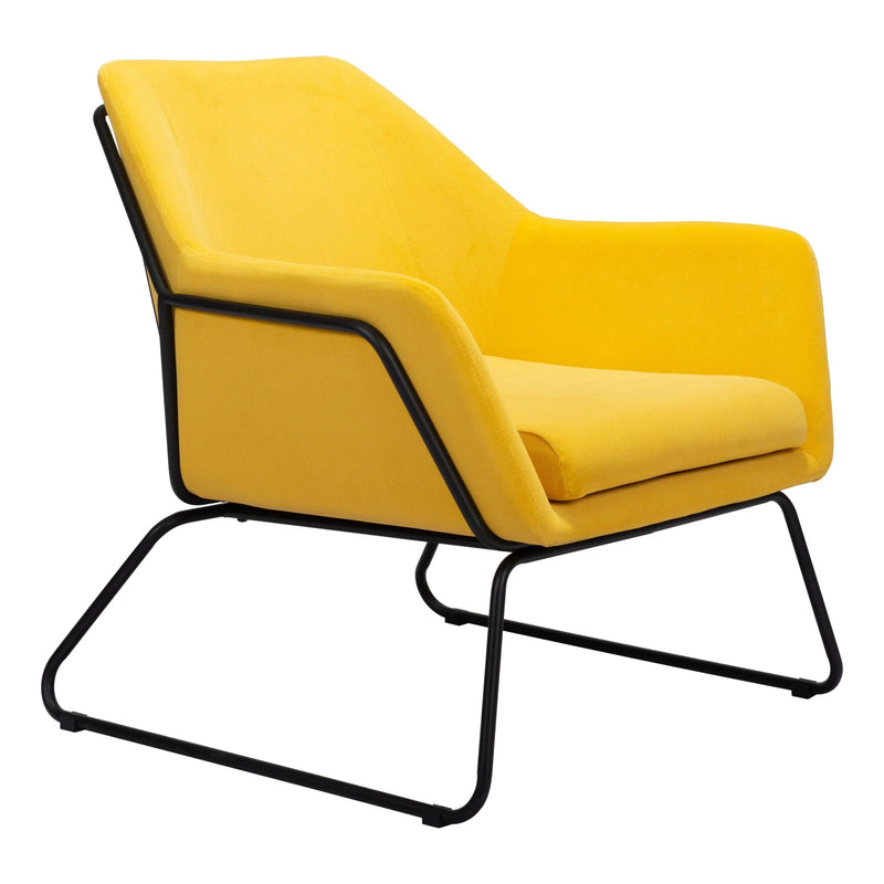 Jose Accent Chair Yellow Accent Chairs LOOMLAN By Zuo Modern