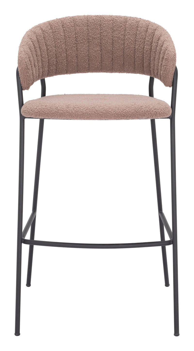 Josephine Barstool (Set of 2) Brown Bar Stools LOOMLAN By Zuo Modern