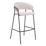 Josephine Barstool (Set of 2) Cream Bar Stools LOOMLAN By Zuo Modern