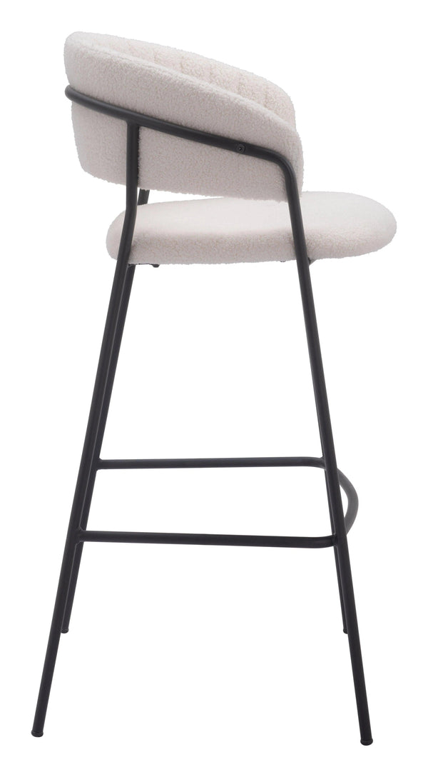 Josephine Barstool (Set of 2) Cream Bar Stools LOOMLAN By Zuo Modern