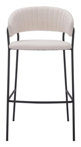 Josephine Barstool (Set of 2) Cream Bar Stools LOOMLAN By Zuo Modern