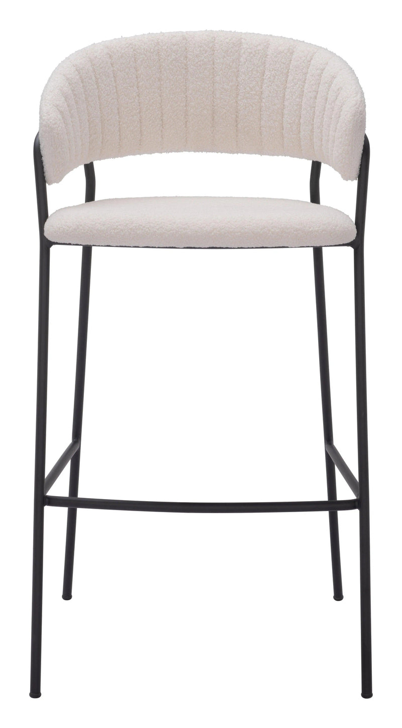 Josephine Barstool (Set of 2) Cream Bar Stools LOOMLAN By Zuo Modern