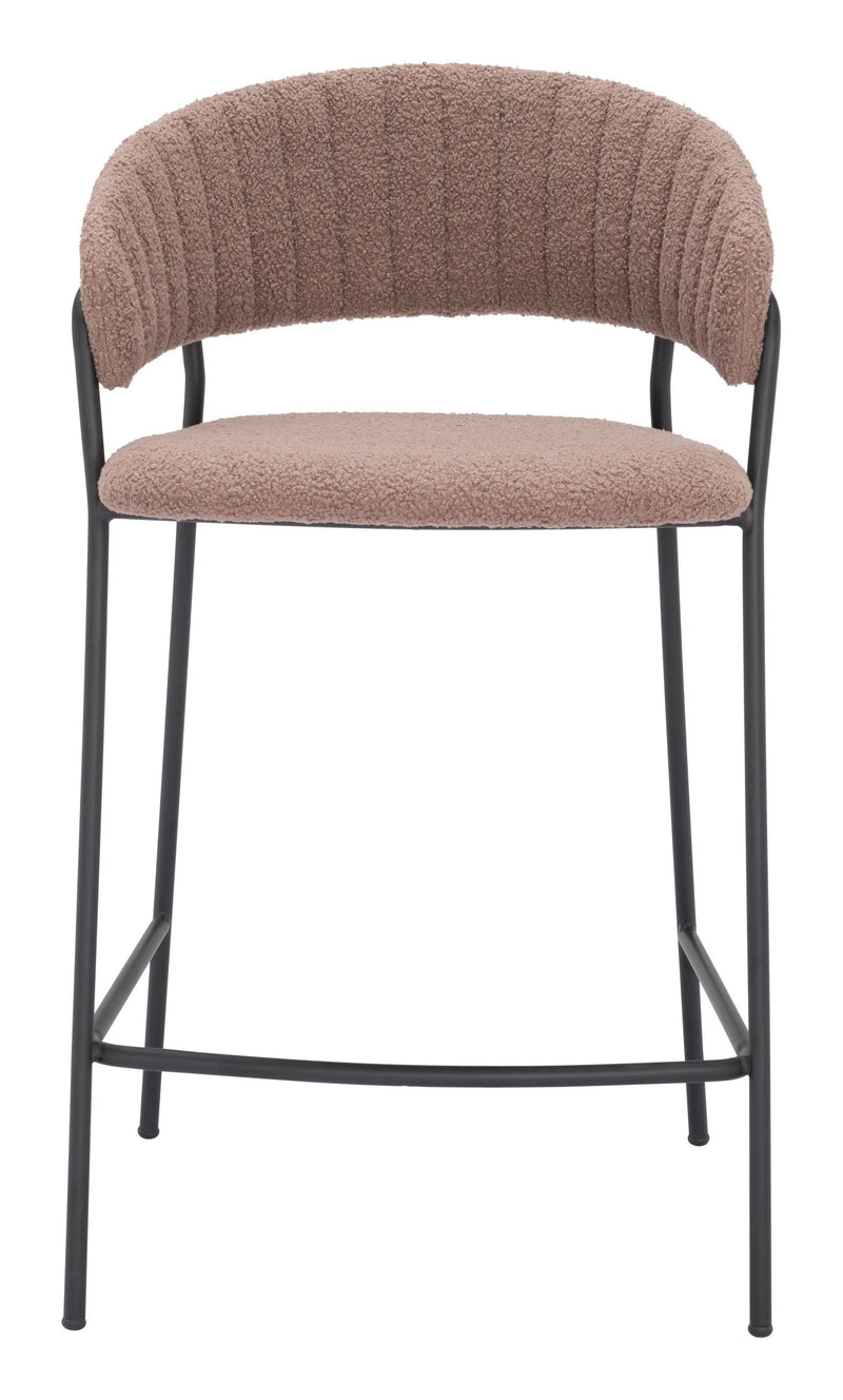 Josephine Counter Stool (Set of 2) Brown Counter Stools LOOMLAN By Zuo Modern