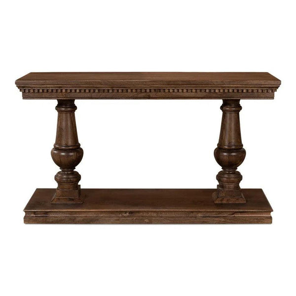 Joshua Console Table With Drawers Walnut Finish Wood Console Tables LOOMLAN By Sarreid