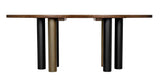 Journal Oval Dining Table, Dark Walnut with Black & Aged Brass Steel Base Dining Tables LOOMLAN By Noir