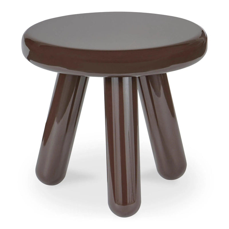 Joy Wood and Metal Round Accent Table Side Tables LOOMLAN By Moe's Home