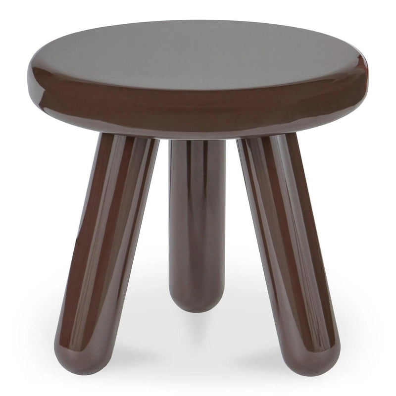 Joy Wood and Metal Round Accent Table Side Tables LOOMLAN By Moe's Home